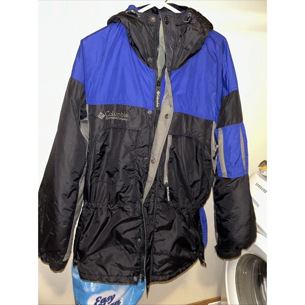 Men's Columbia Sportswear Company Blue/Black Zip 5 Pocket L Sleeve Jacket Sz L